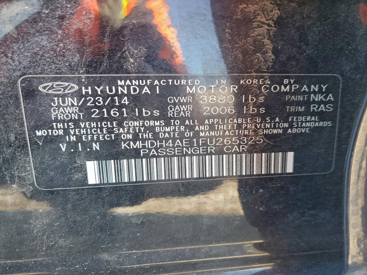 2015 HYUNDAI ELANTRA SE photo 12