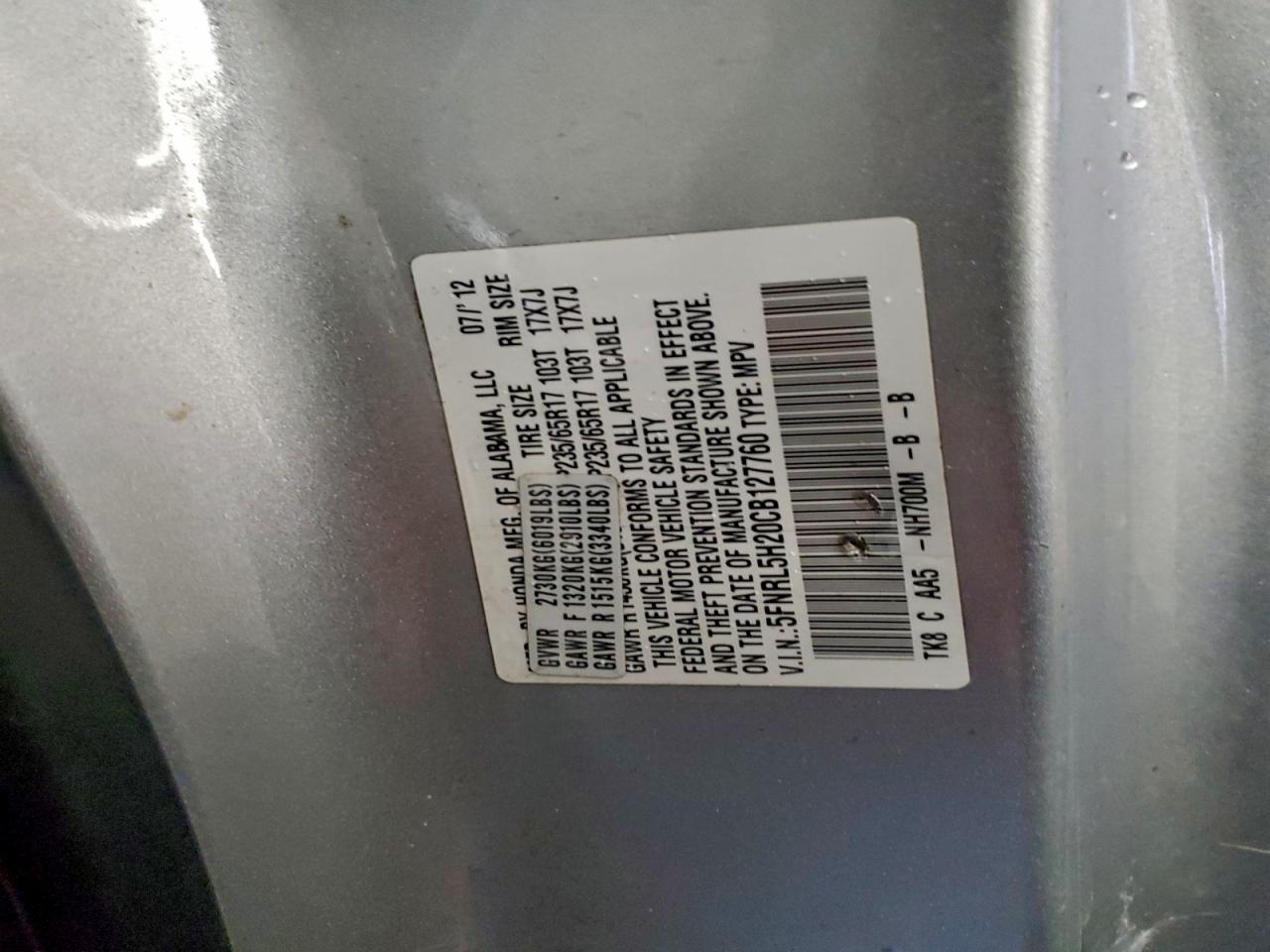 2012 HONDA ODYSSEY LX photo 25
