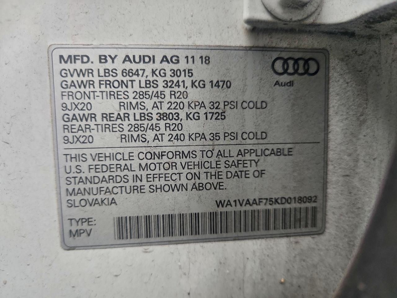 2019 AUDI Q7 PRESTIGE photo 12