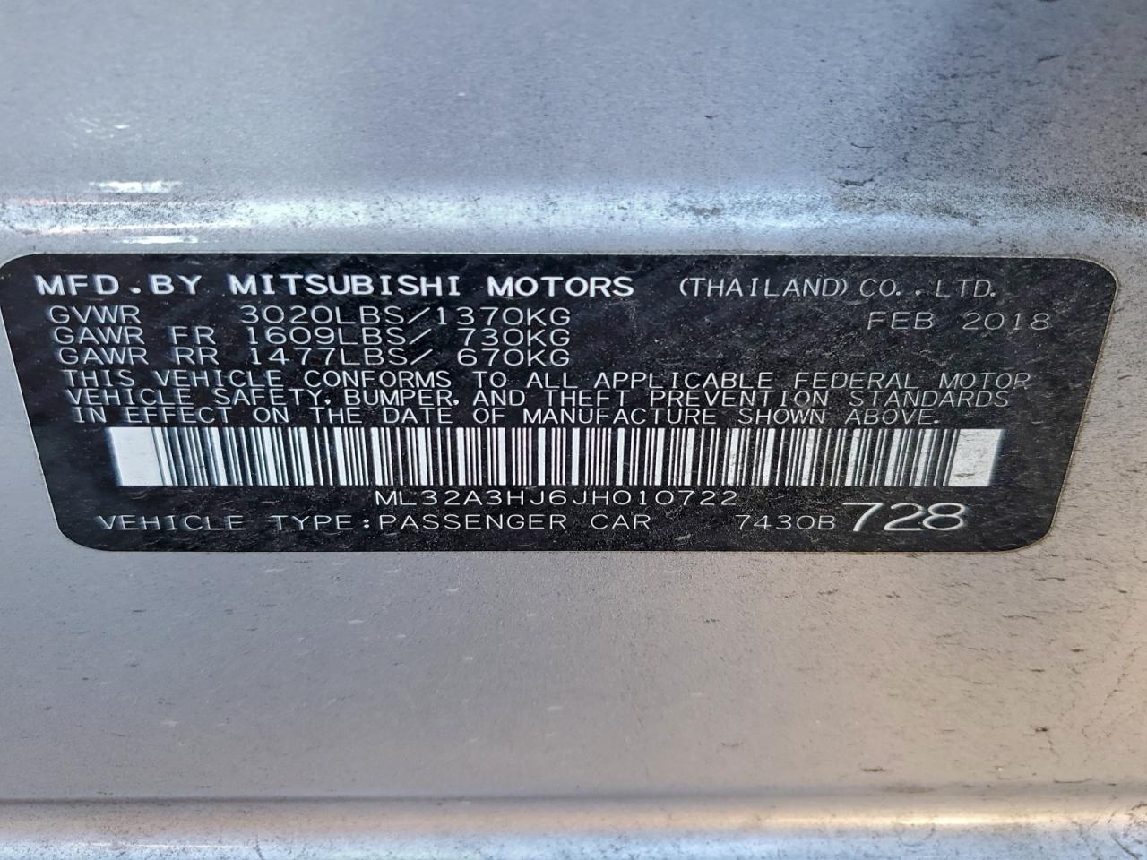 2018 MITSUBISHI MIRAGE ES photo 12