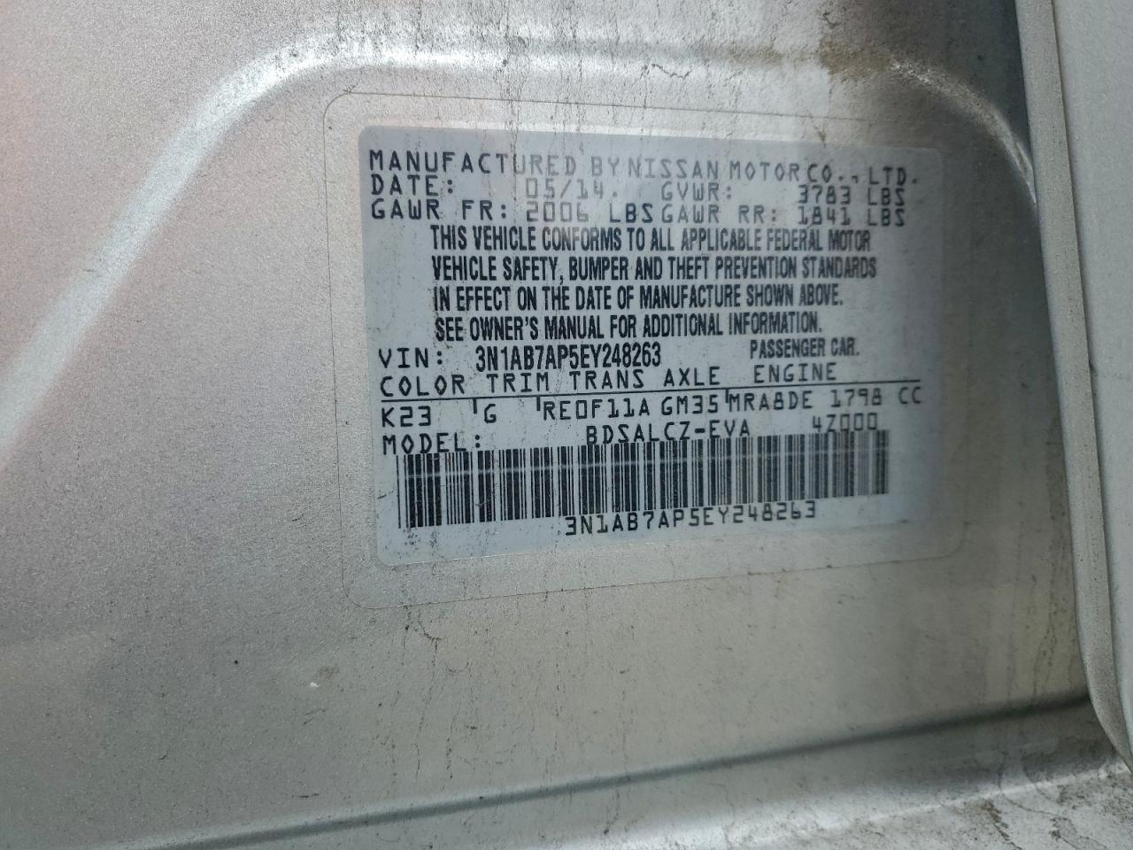 2014 NISSAN SENTRA S photo 13