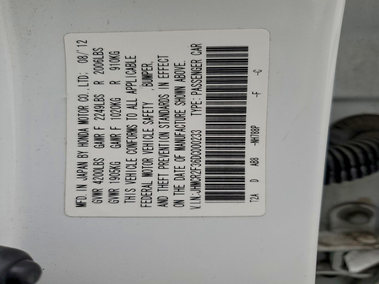 2013 HONDA ACCORD LX photo 12