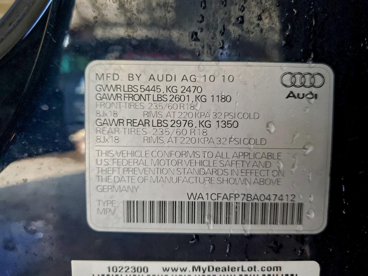 2011 AUDI Q5 PREMIUM photo 13