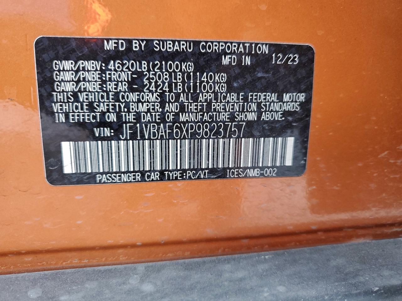 2023 SUBARU WRX PREMIUM photo 12