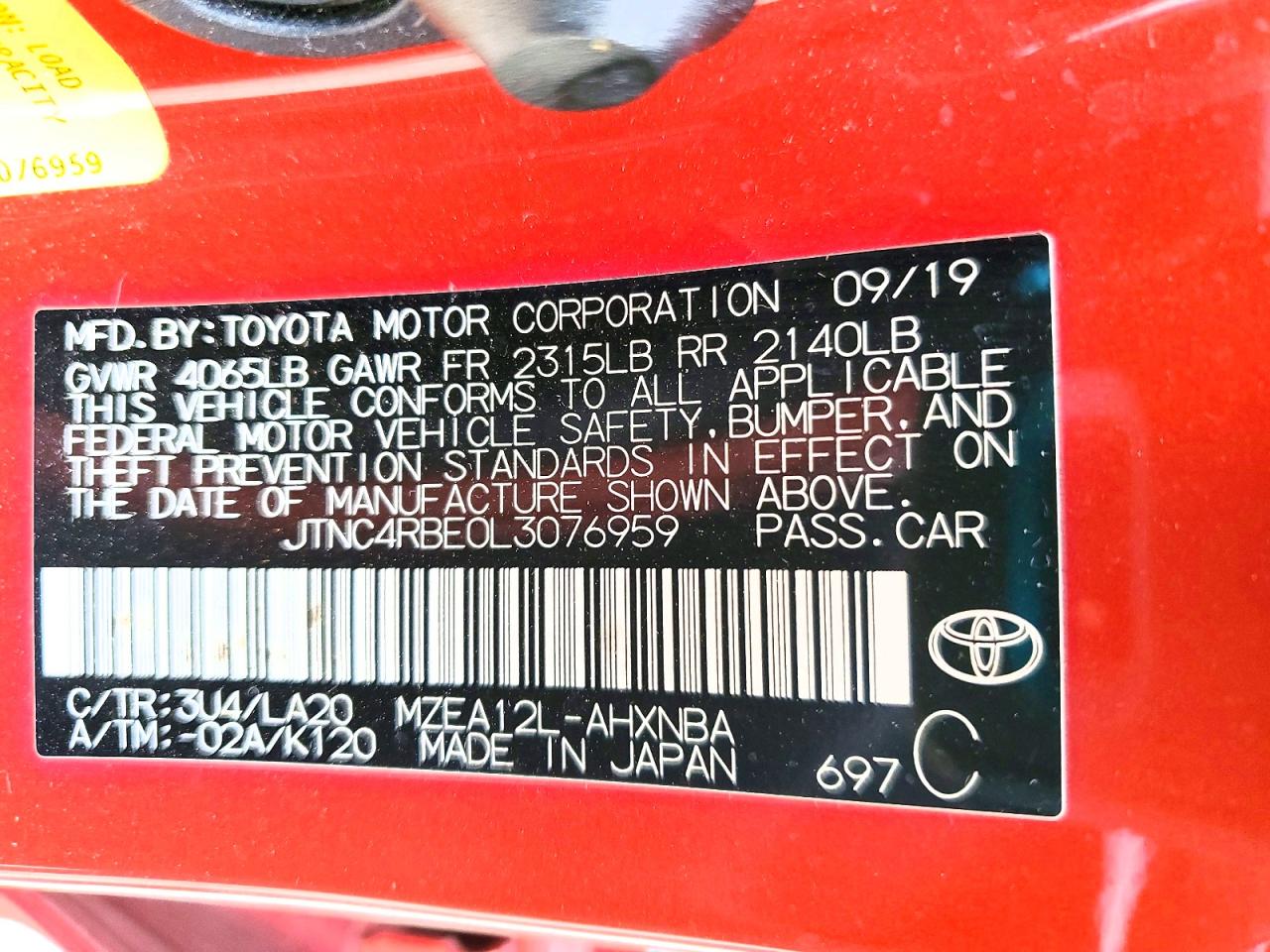 2020 TOYOTA COROLLA XSE photo 14