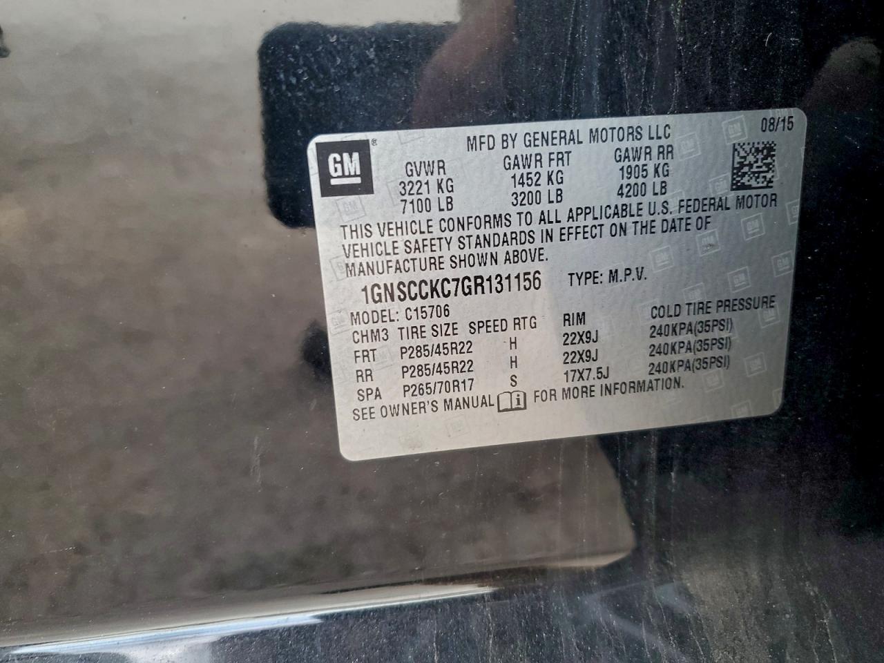 2016 CHEVROLET TAHOE C1500 LTZ photo 13