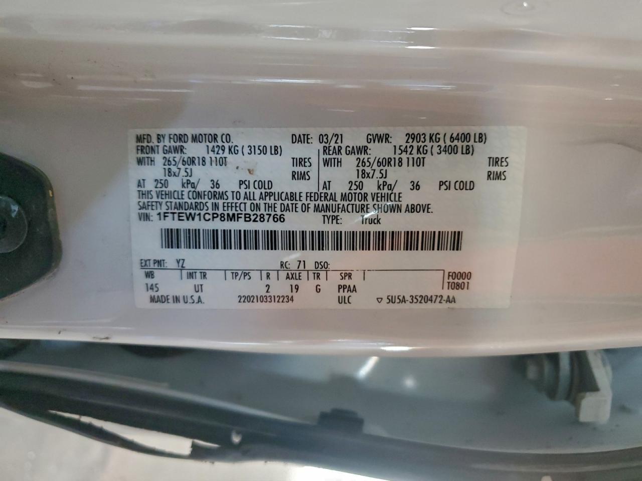 2021 FORD F150 SUPERCREW photo 12
