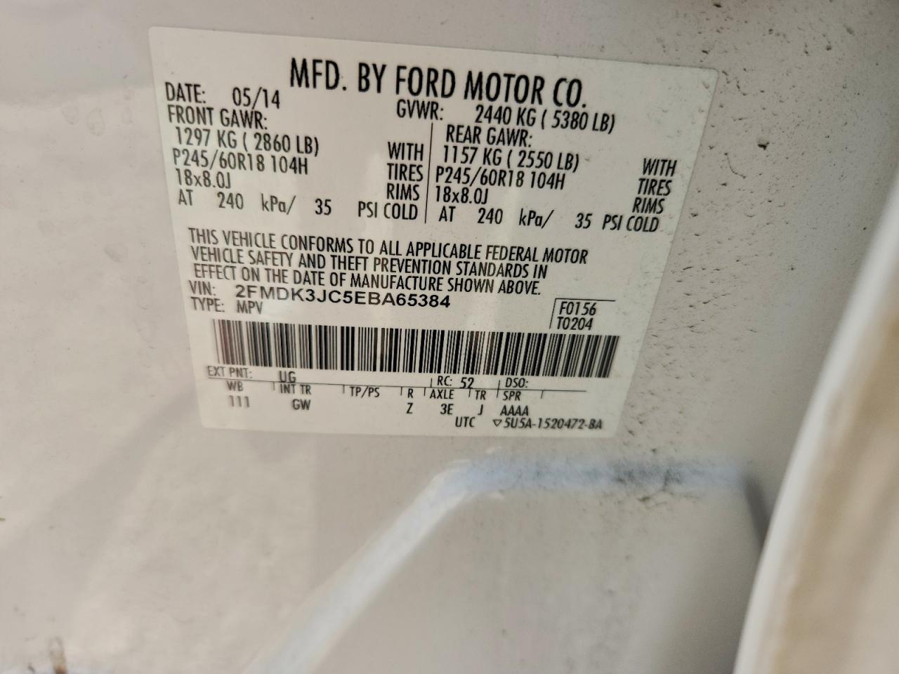 2014 FORD EDGE SEL photo 13