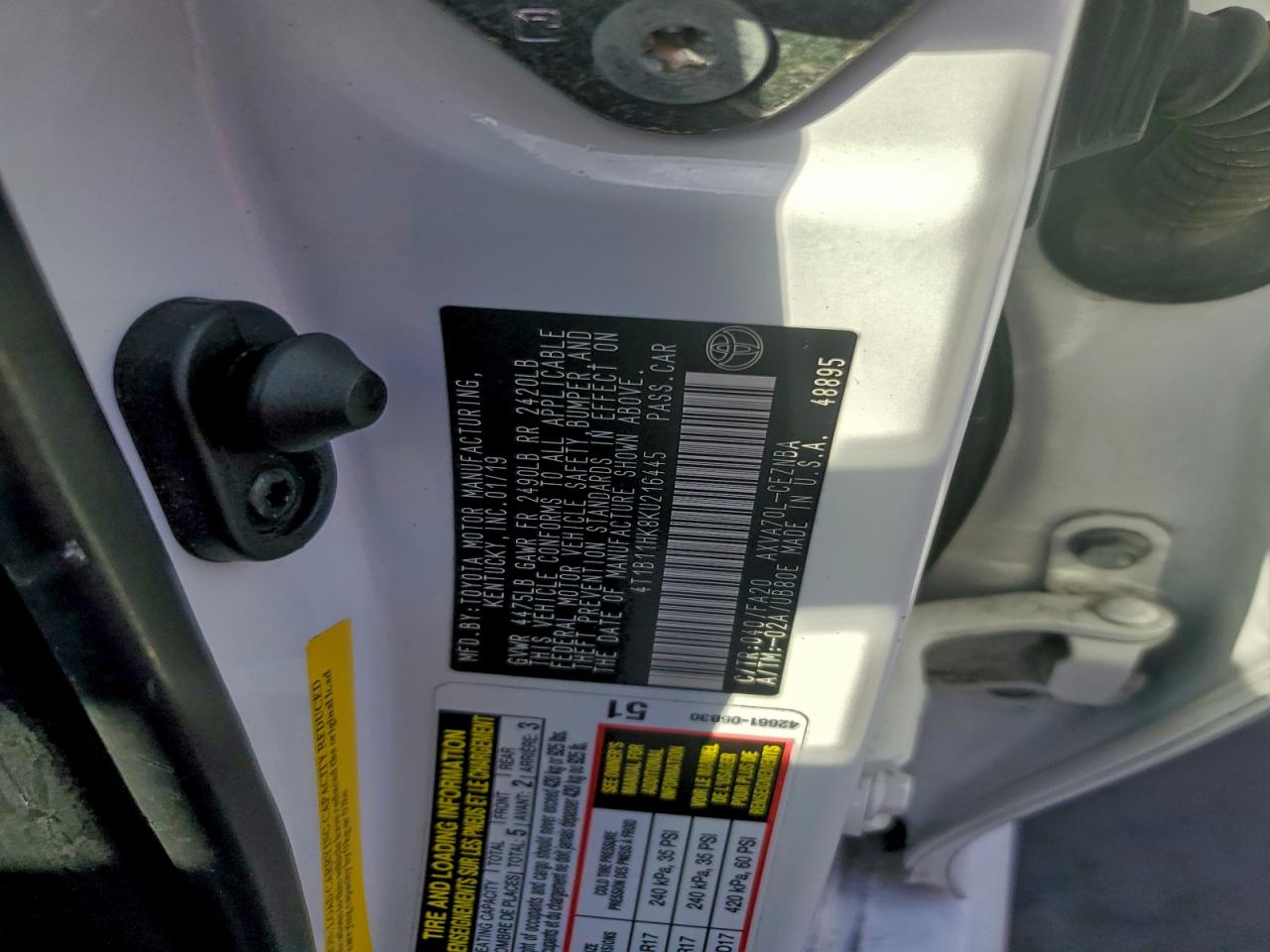 2019 TOYOTA CAMRY L photo 23