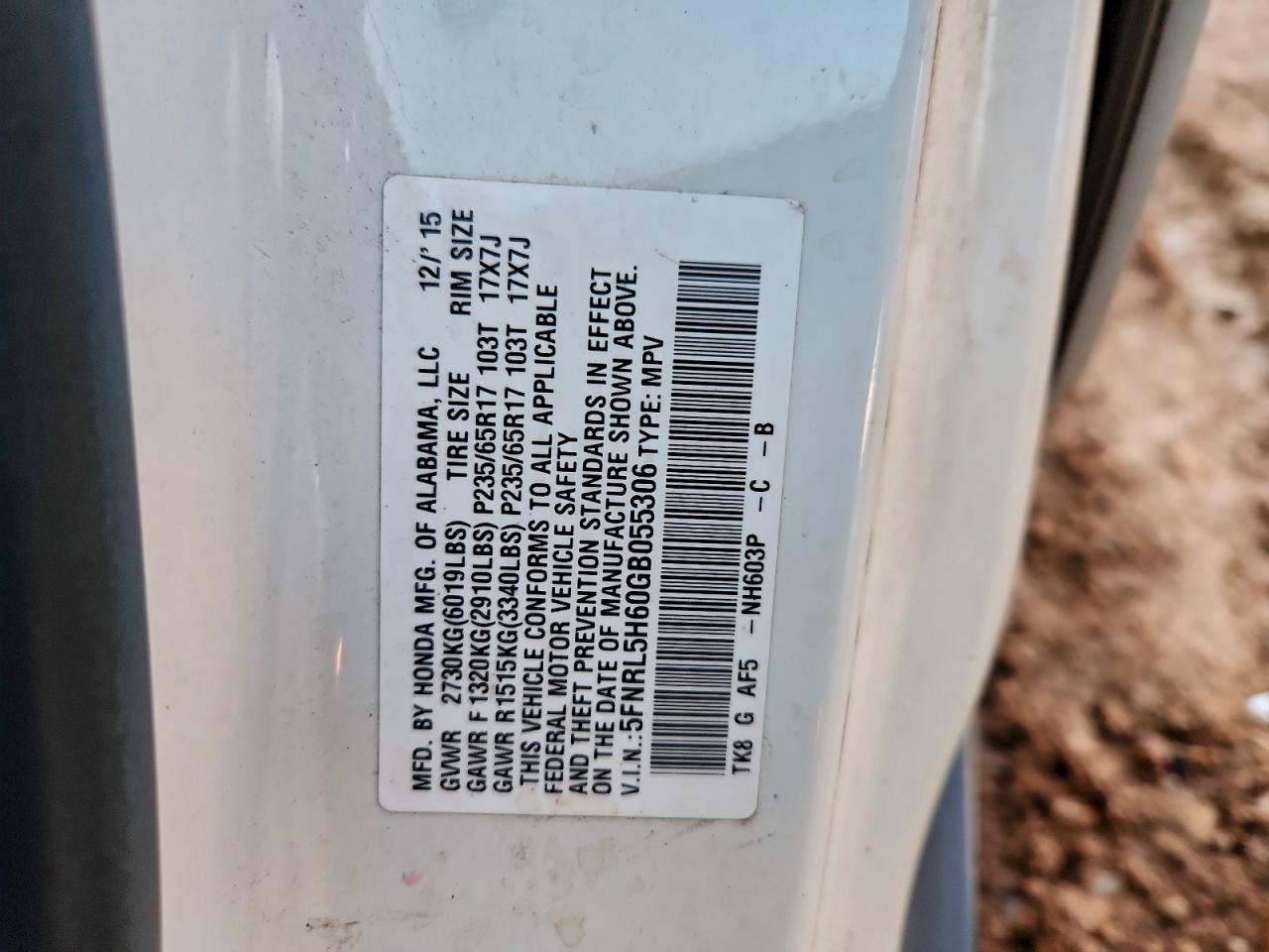 2016 HONDA ODYSSEY EXL photo 25