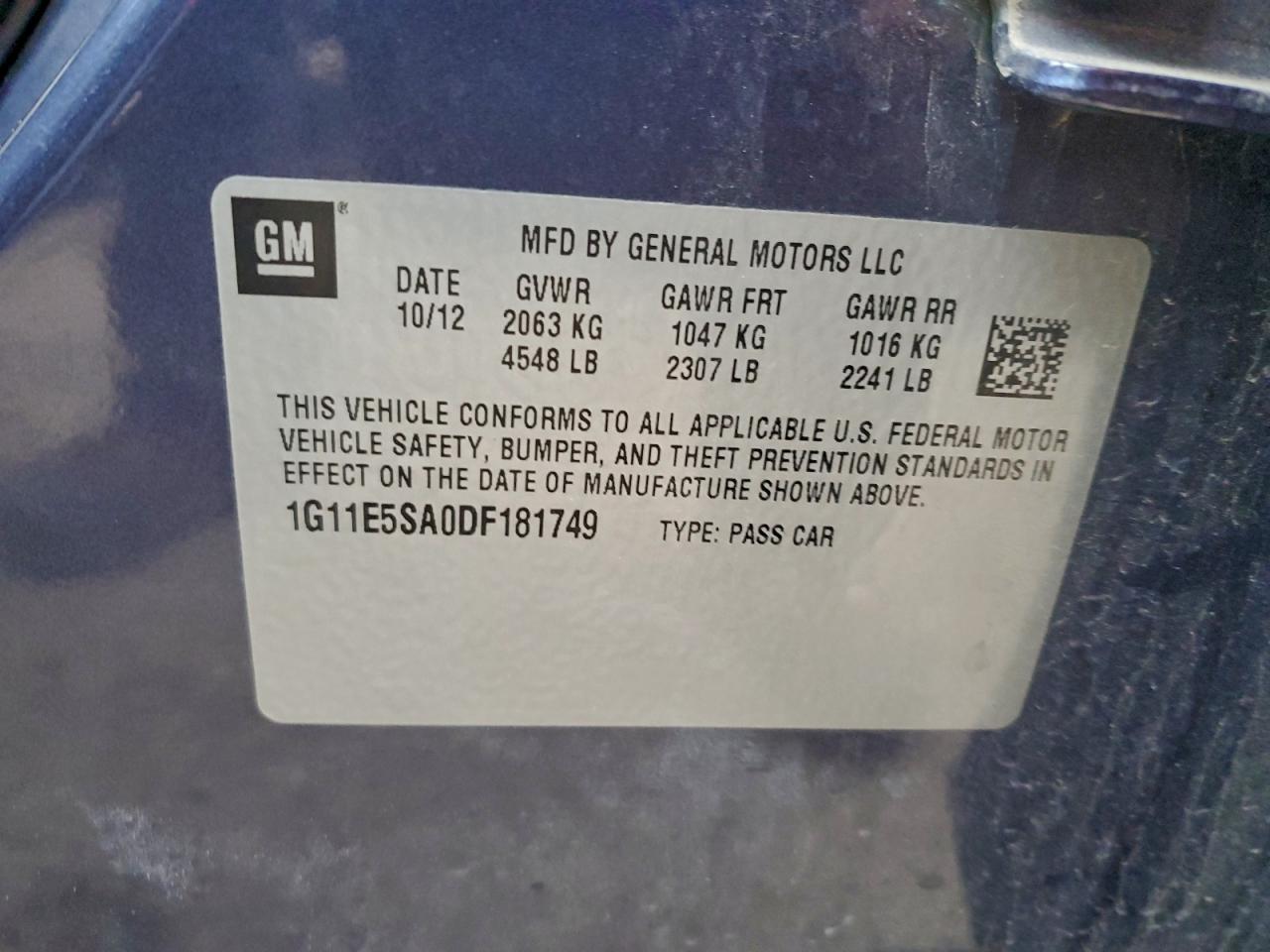 2013 CHEVROLET MALIBU 2LT photo 12