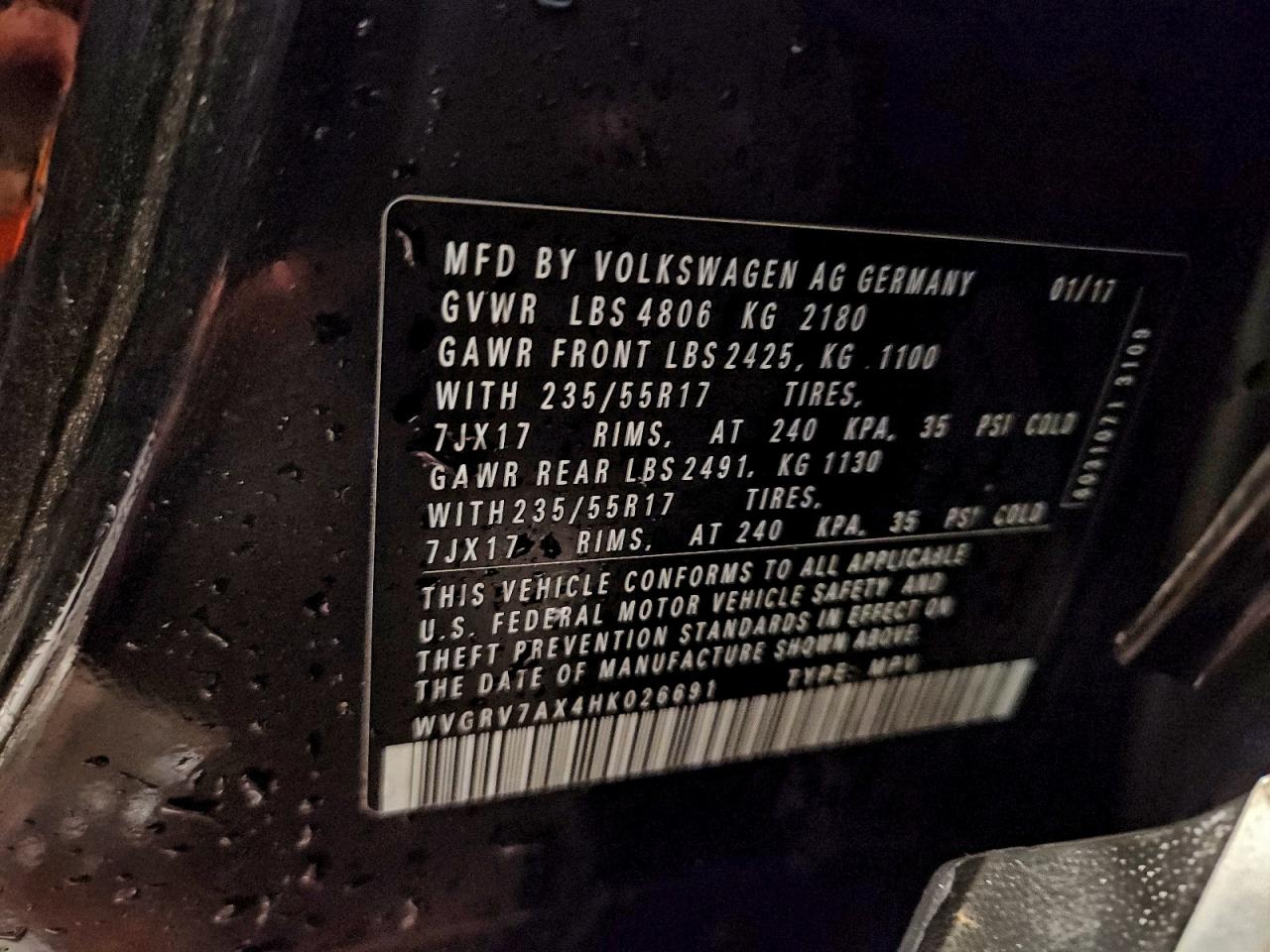 2017 VOLKSWAGEN TIGUAN WOLFSBURG photo 14