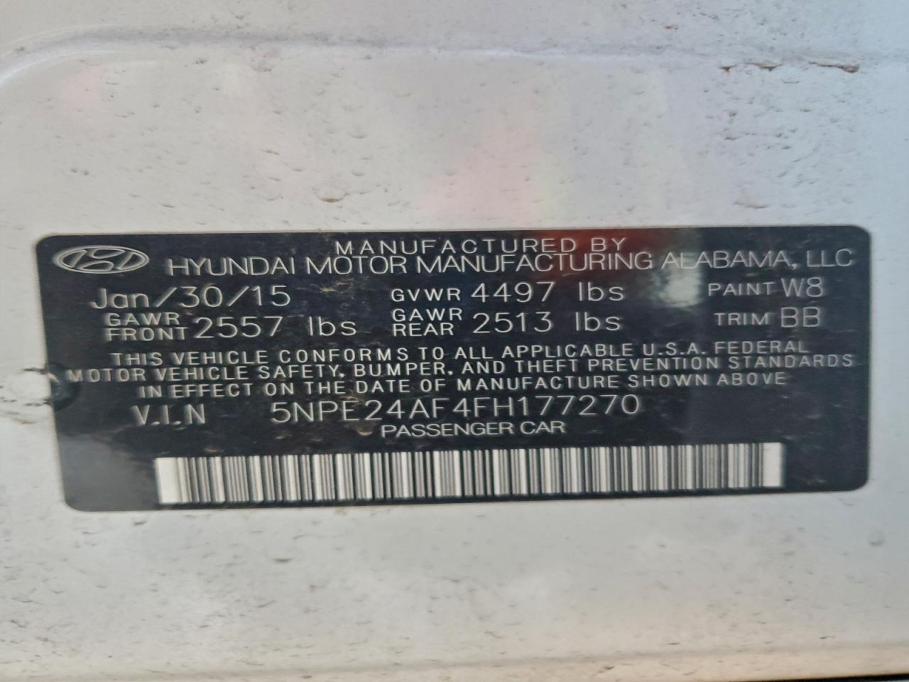 2015 HYUNDAI SONATA SE photo 13