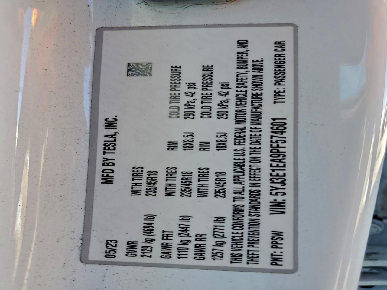2023 TESLA MODEL 3 photo 12