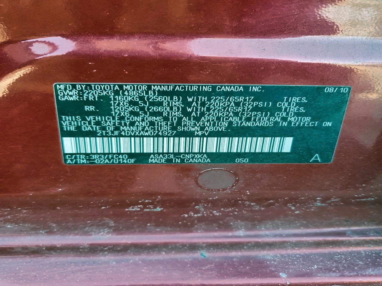 2010 TOYOTA RAV4 photo 13