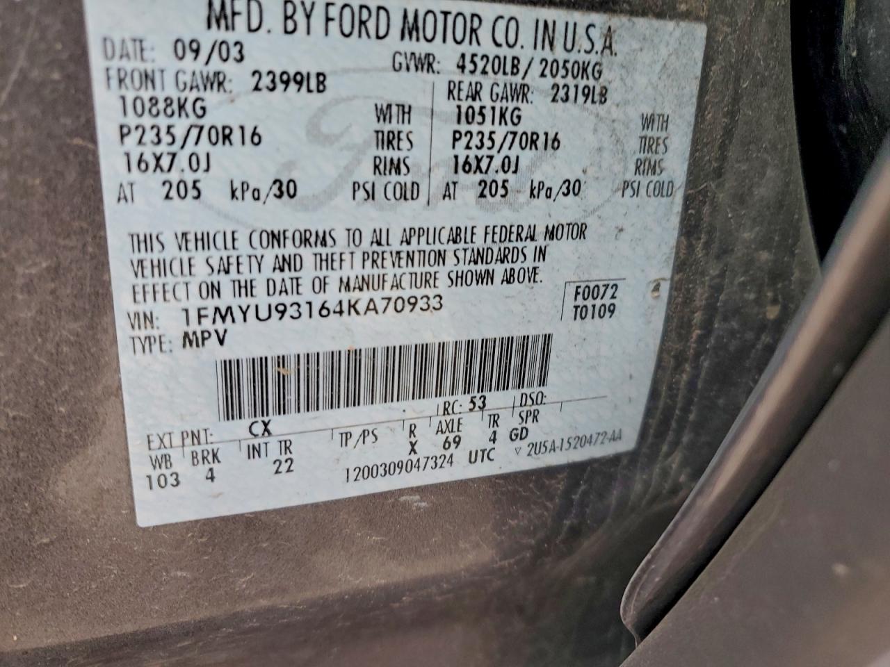 2004 FORD ESCAPE XLT photo 25