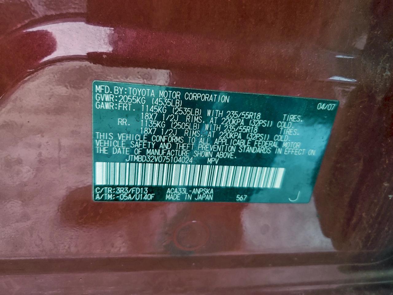 2007 TOYOTA RAV4 SPORT photo 34