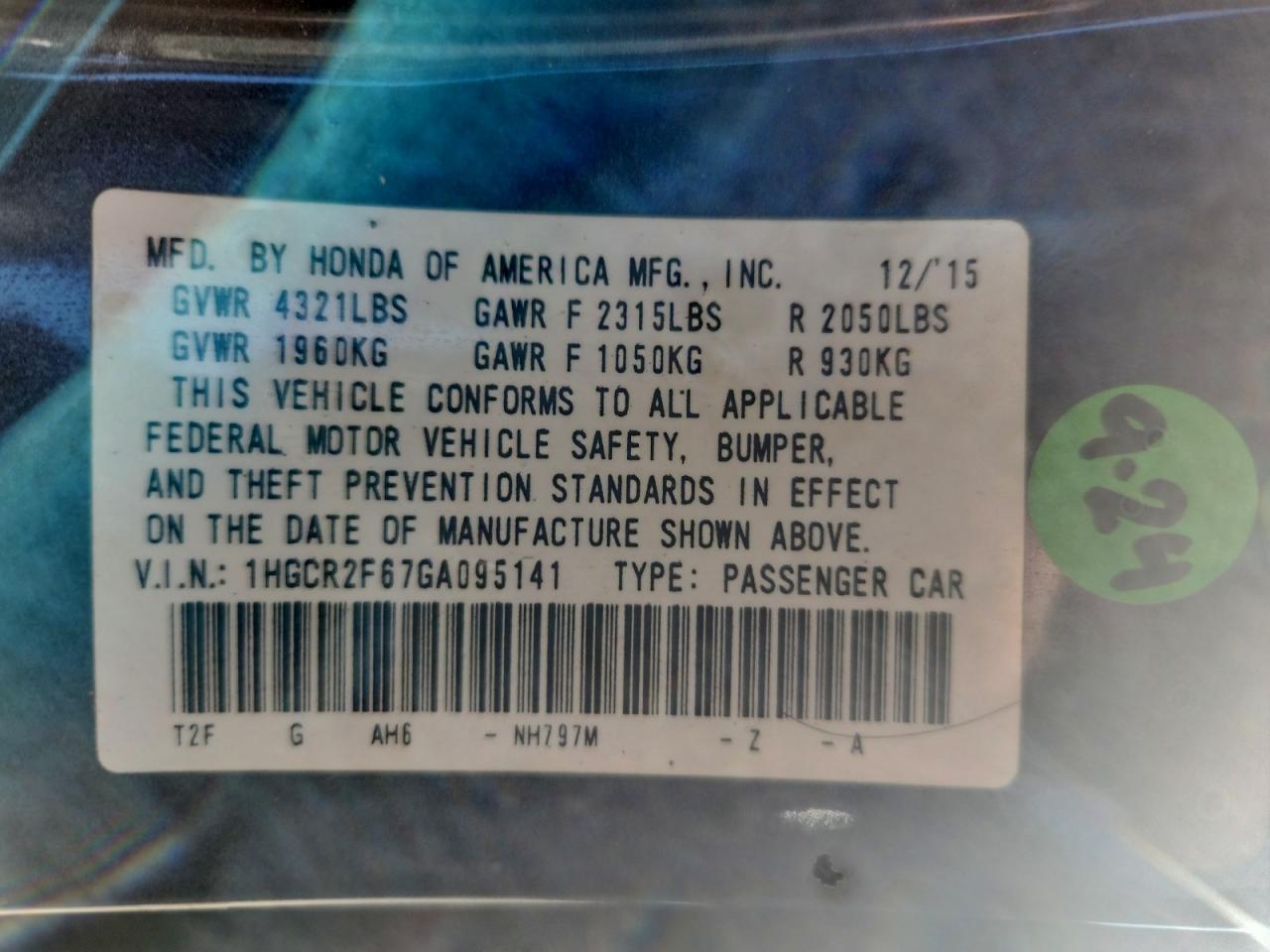 2016 HONDA ACCORD SPORT photo 23