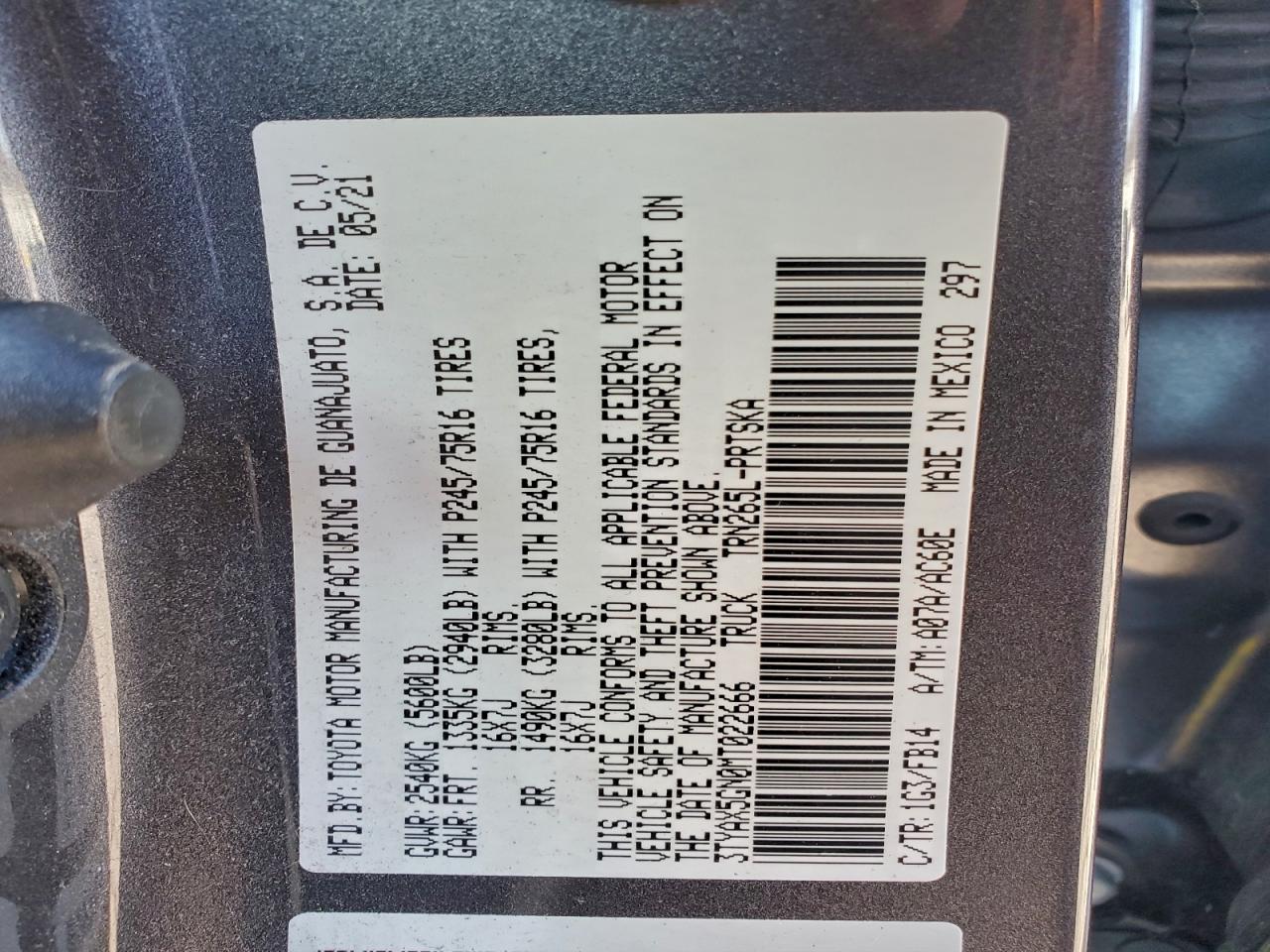 2021 TOYOTA TACOMA DOUBLE CAB photo 45