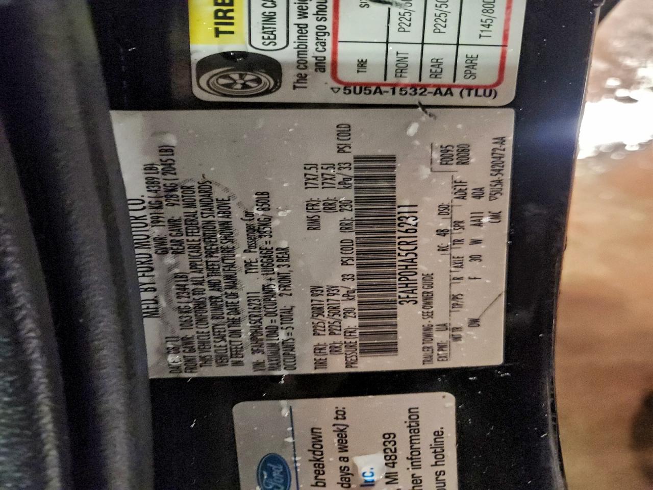 2012 FORD FUSION SE photo 12