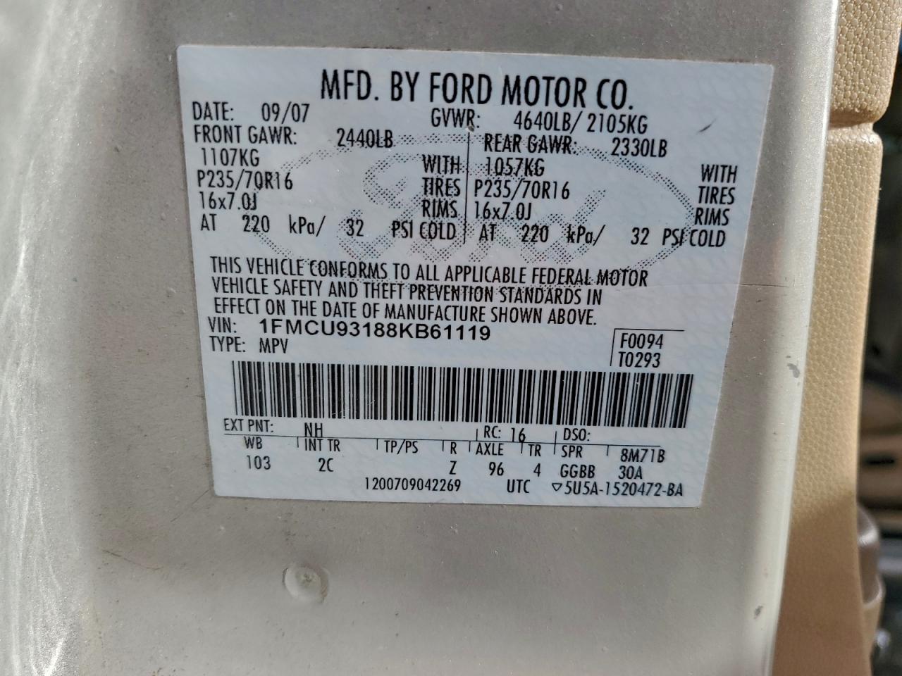 2008 FORD ESCAPE XLT photo 13