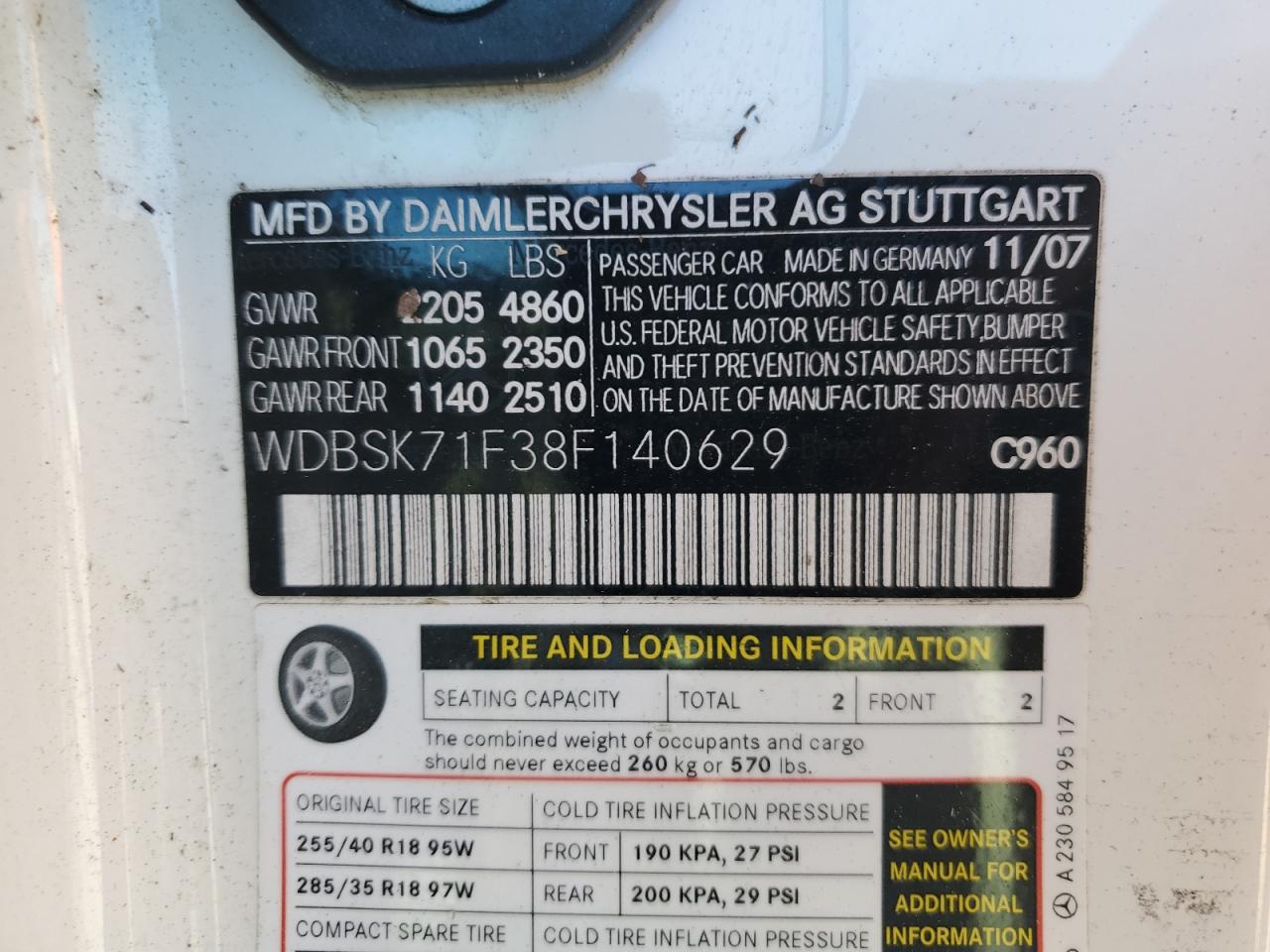 2008 MERCEDES-BENZ SL 550 photo 12