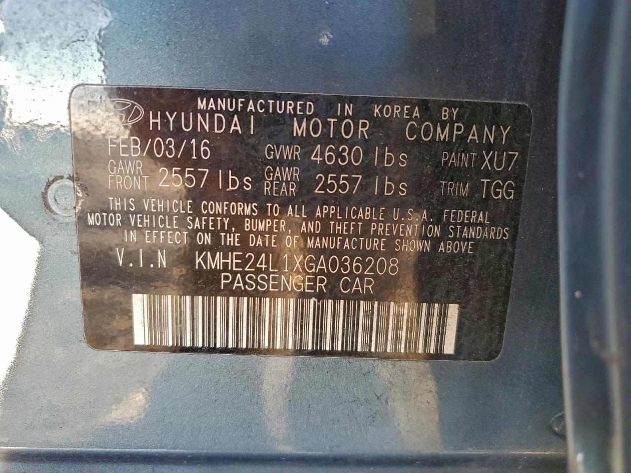 2016 HYUNDAI SONATA HYBRID photo 12