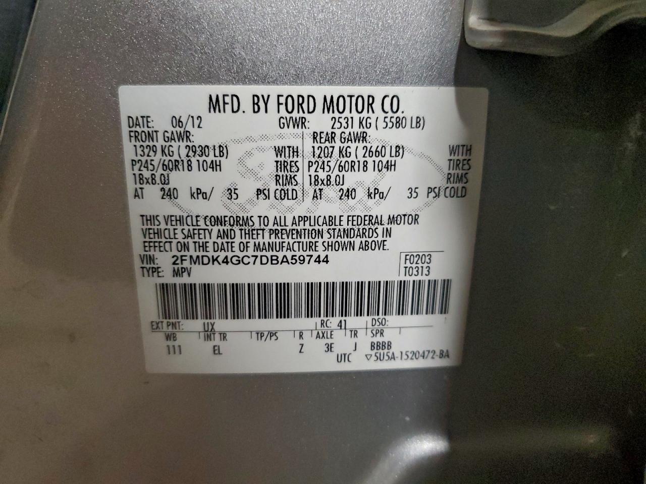 2013 FORD EDGE SE photo 13