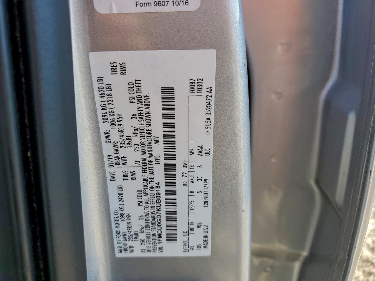 2019 FORD ESCAPE SE photo 13