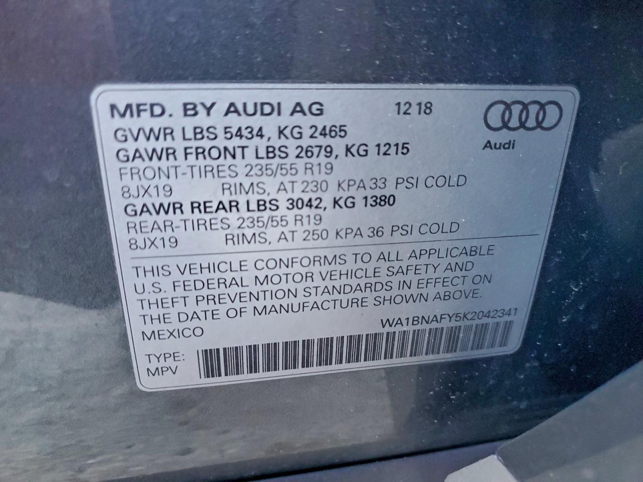 2019 AUDI Q5 PREMIUM PLUS photo 13