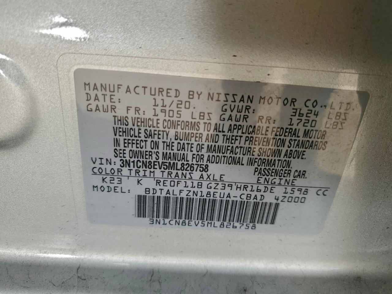 2021 NISSAN VERSA SV photo 13