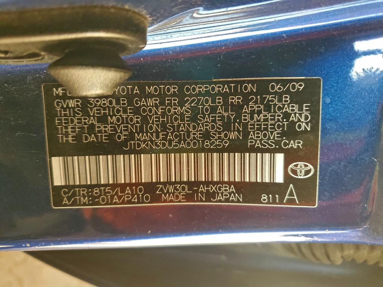 2010 TOYOTA PRIUS photo 12