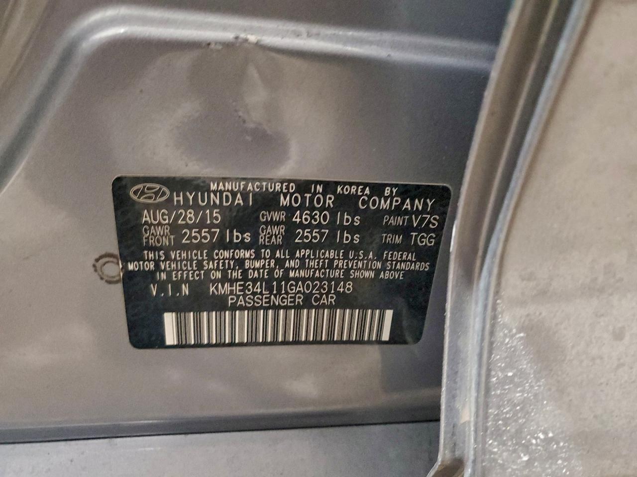2016 HYUNDAI SONATA HYBRID photo 12