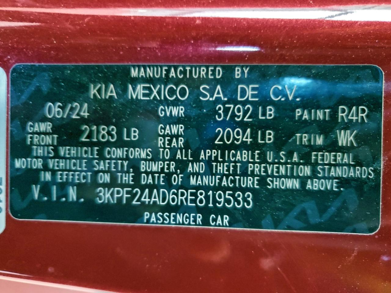 2024 KIA FORTE LX photo 13