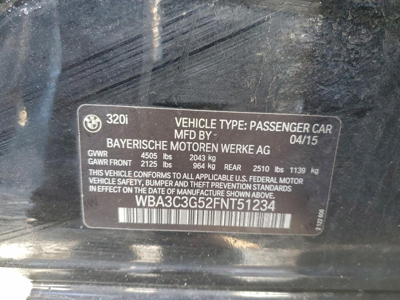 2015 BMW 320 I XDRIVE photo 34