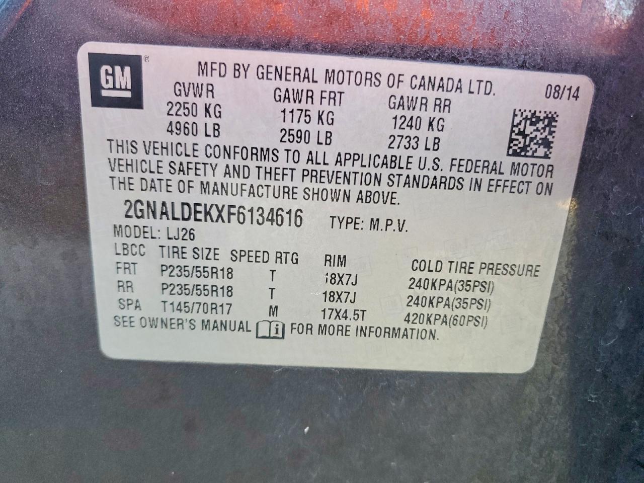 2015 CHEVROLET EQUINOX LTZ photo 13