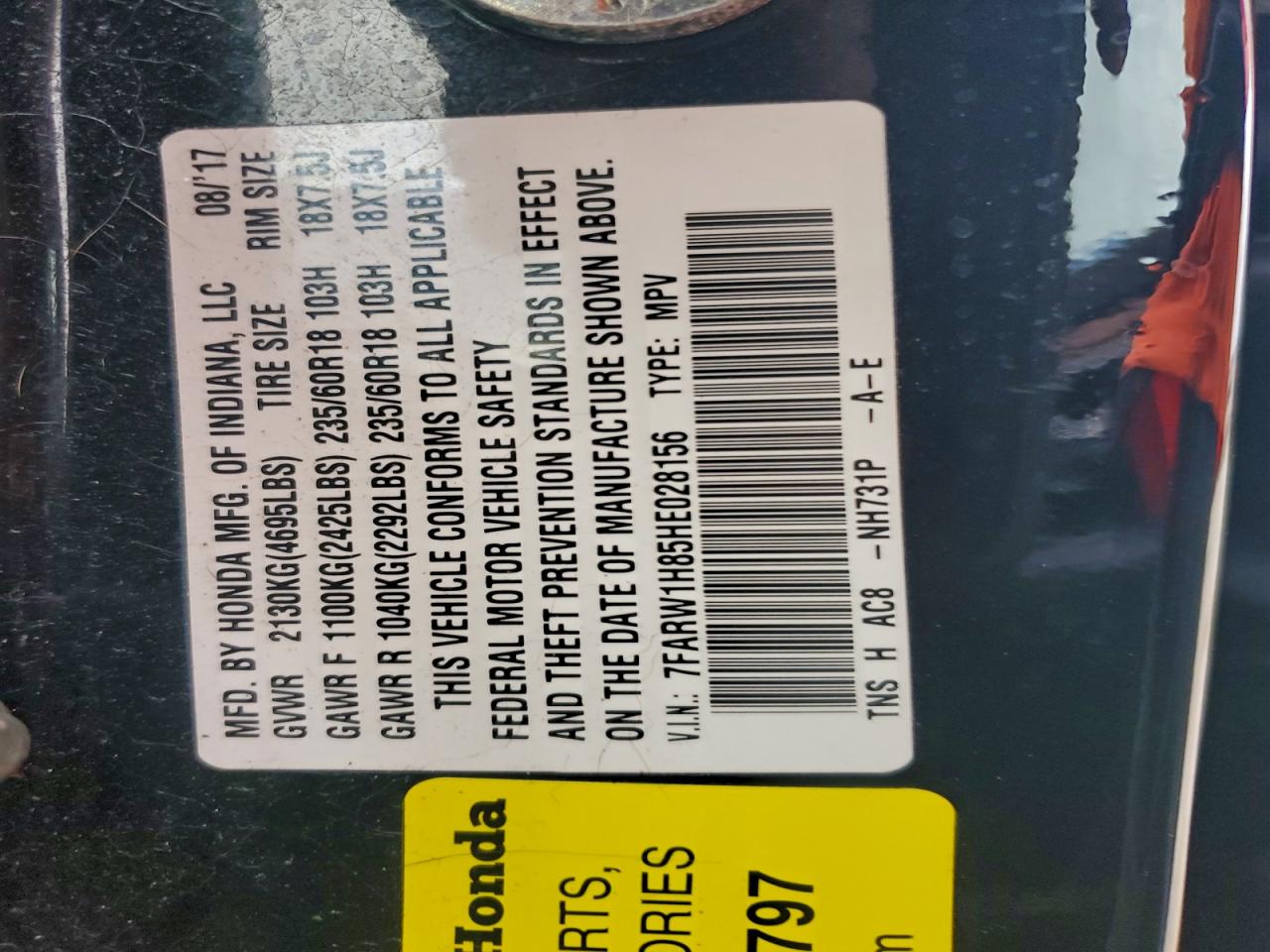 2017 HONDA CR-V EXL photo 25
