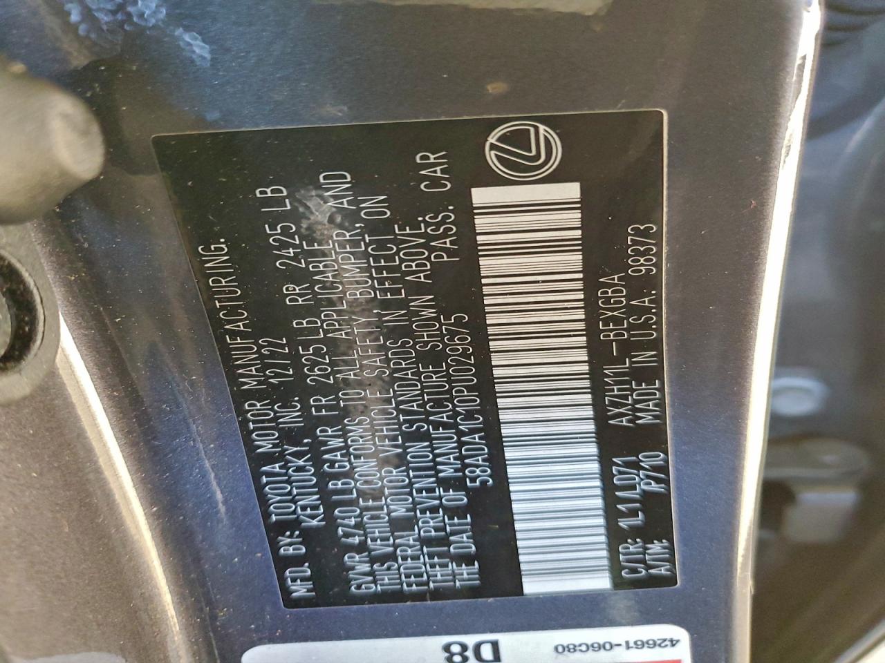 2023 LEXUS ES 300H BASE photo 13