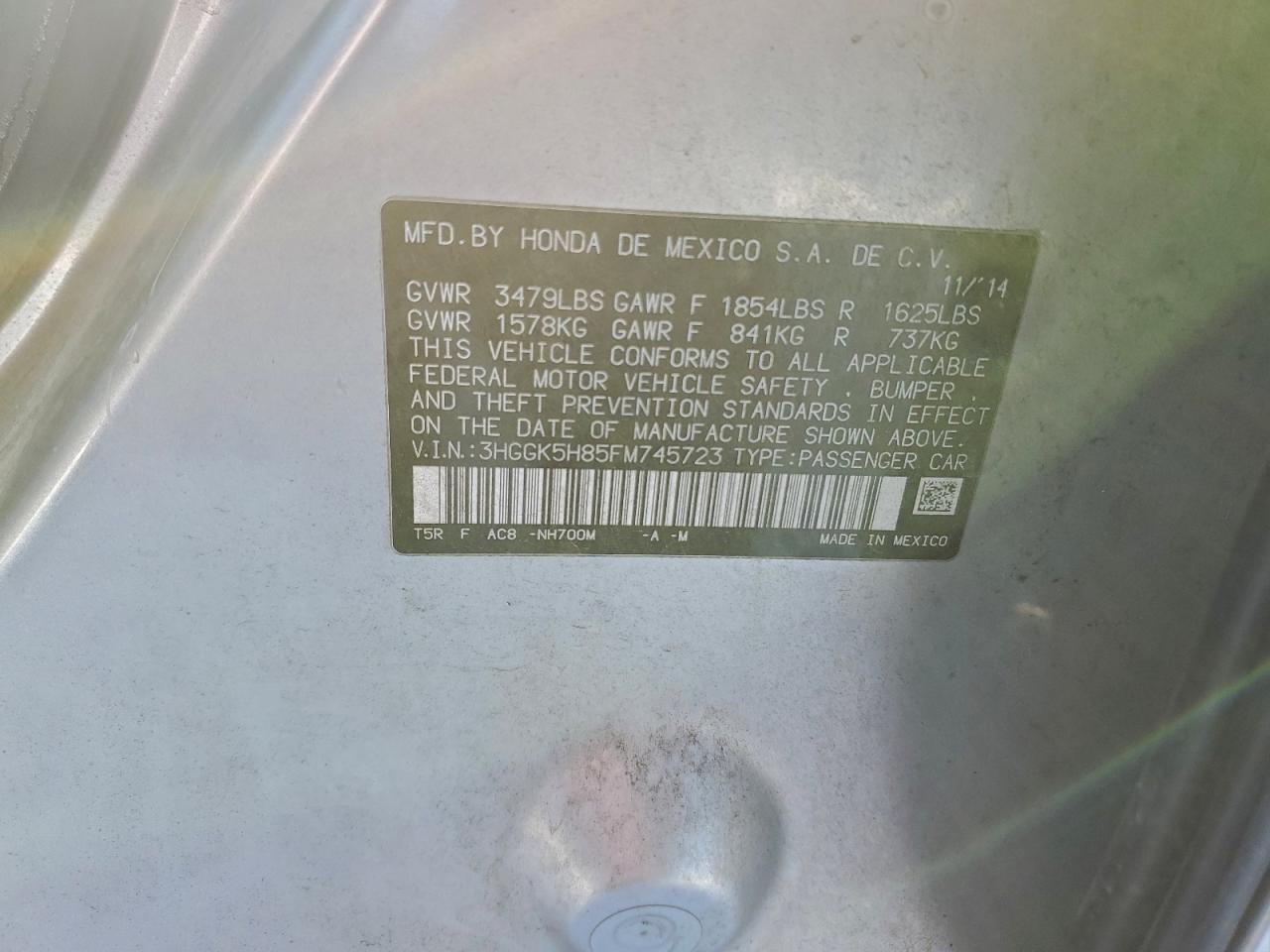 2015 HONDA FIT EX photo 12