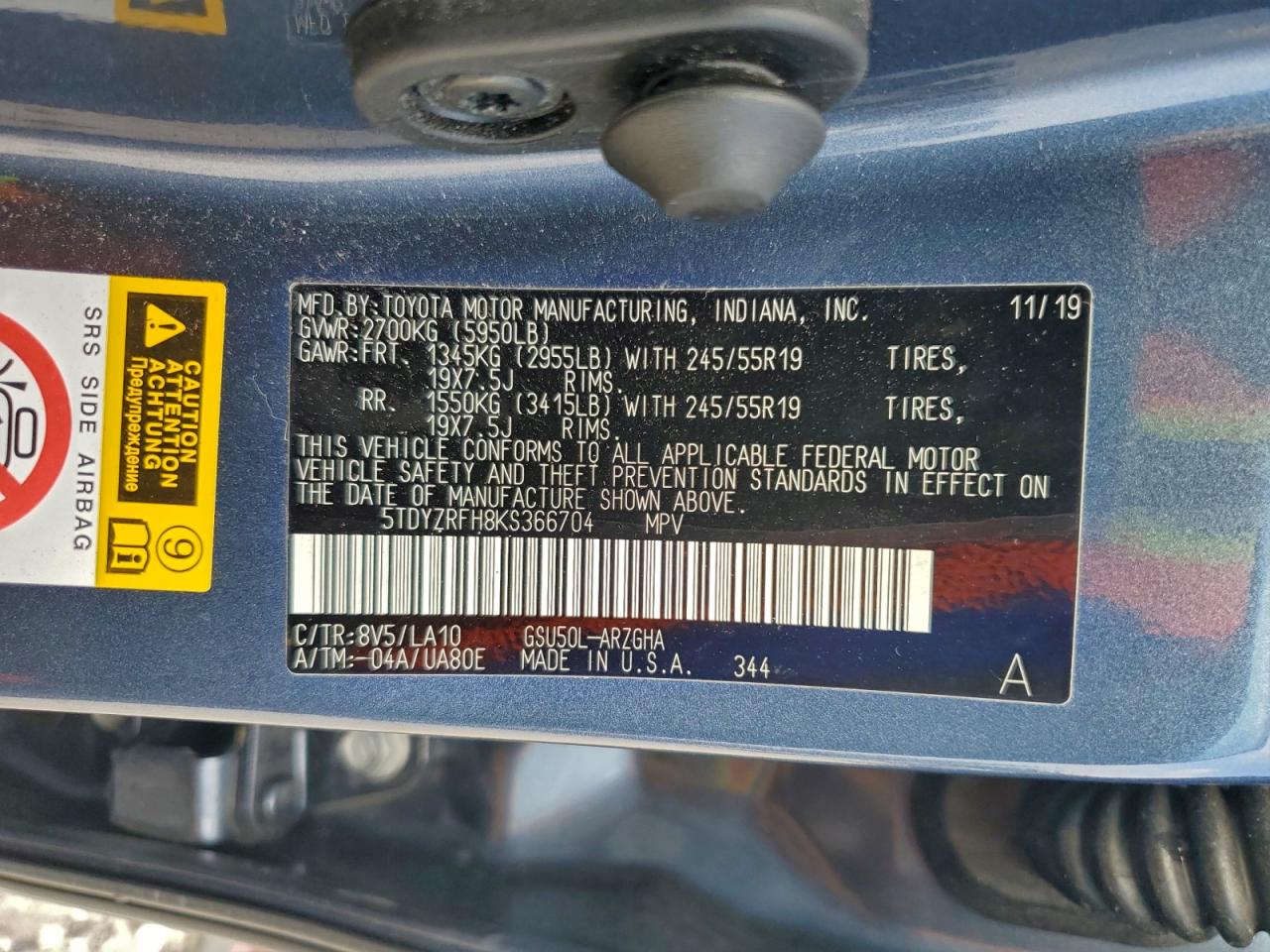 2019 TOYOTA HIGHLANDER LIMITED photo 25