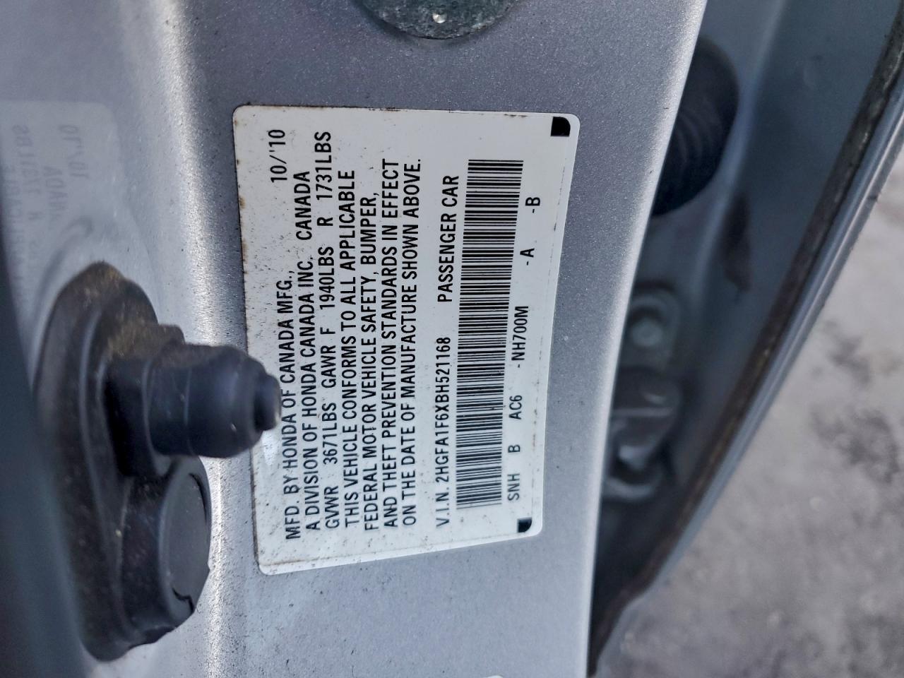 2011 HONDA CIVIC LX-S photo 12