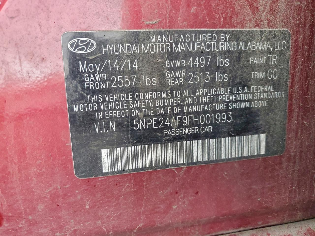 2015 HYUNDAI SONATA SE photo 12