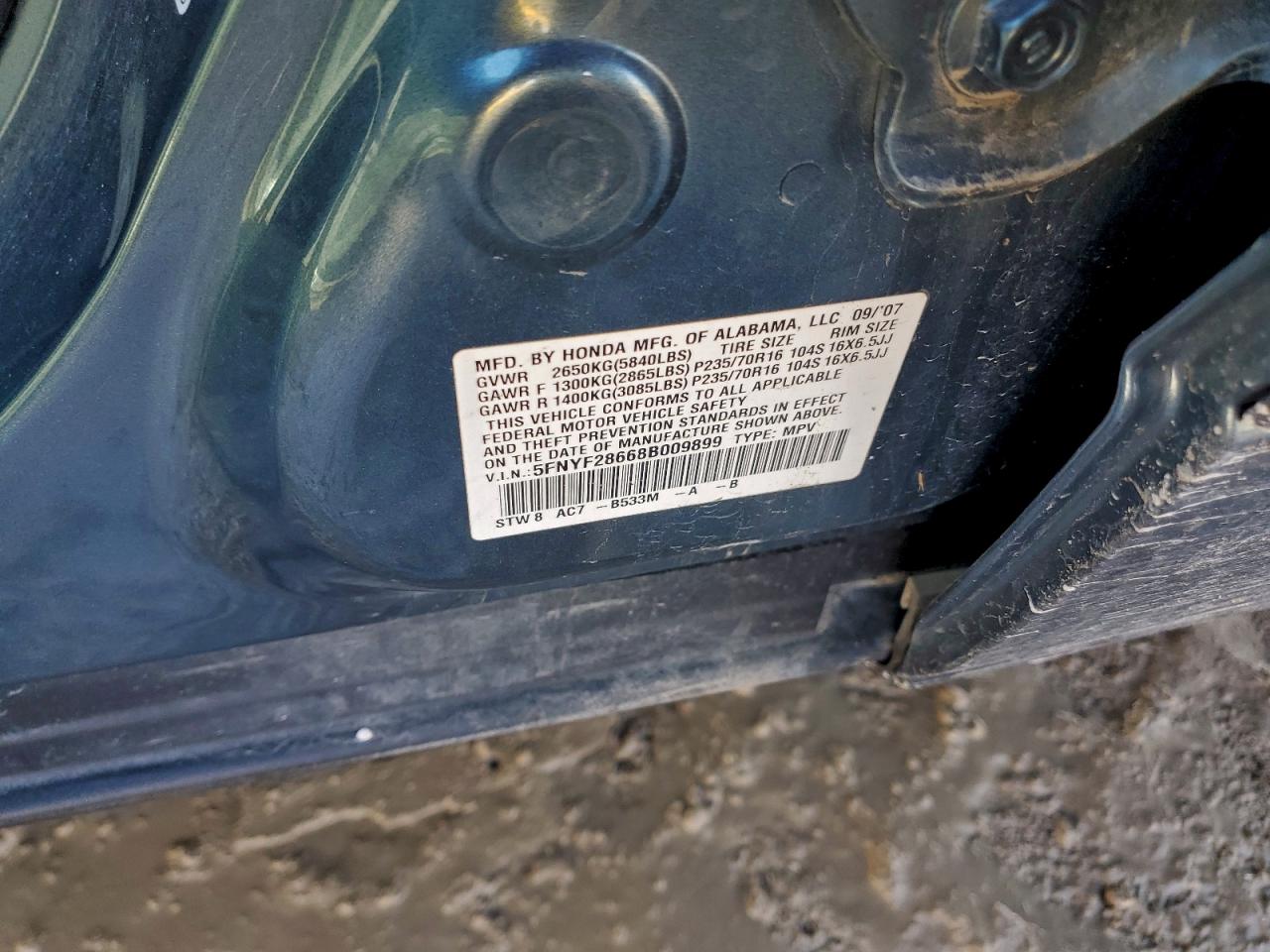 2008 HONDA PILOT EXL photo 37