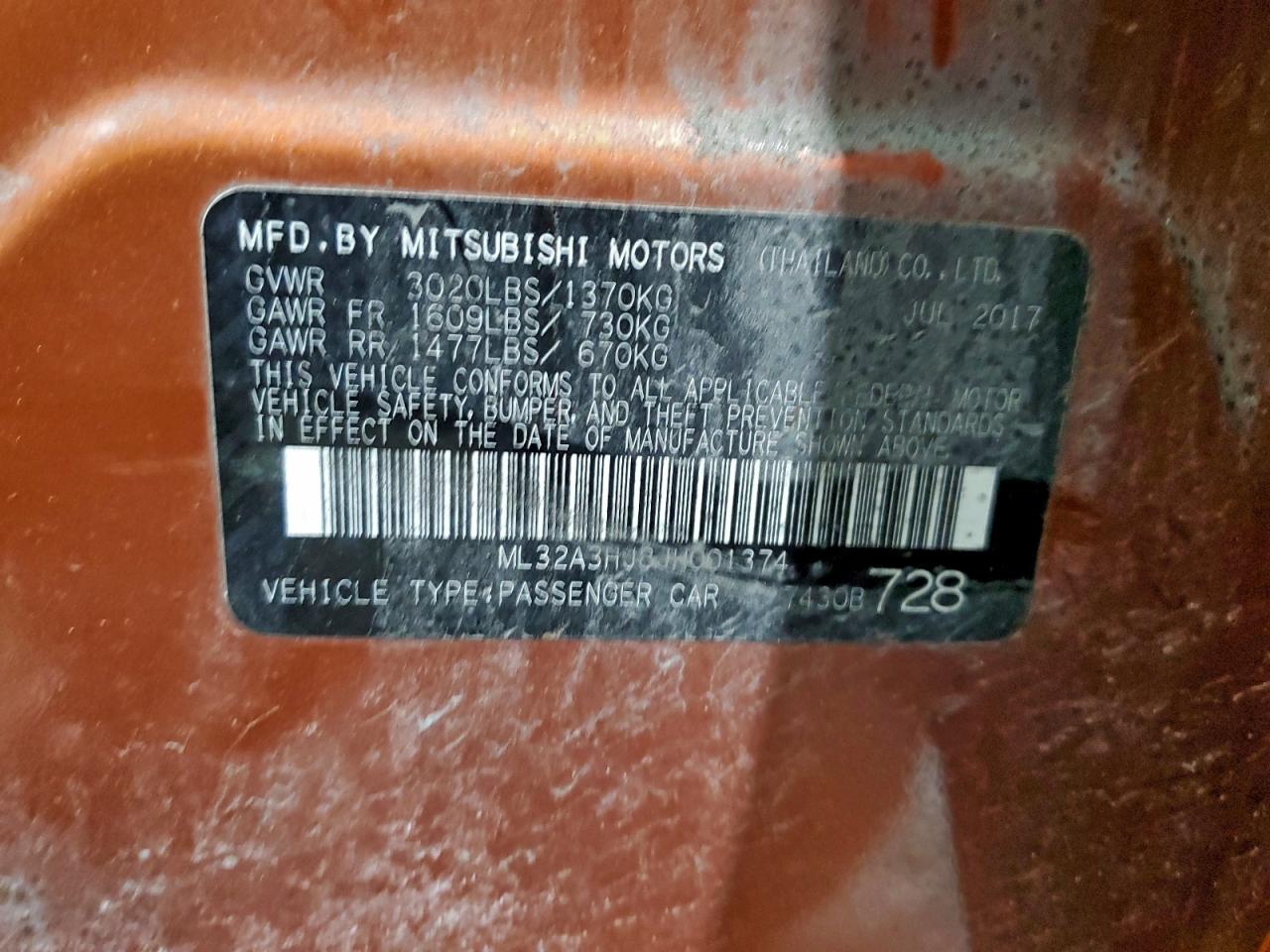 2018 MITSUBISHI MIRAGE ES photo 23