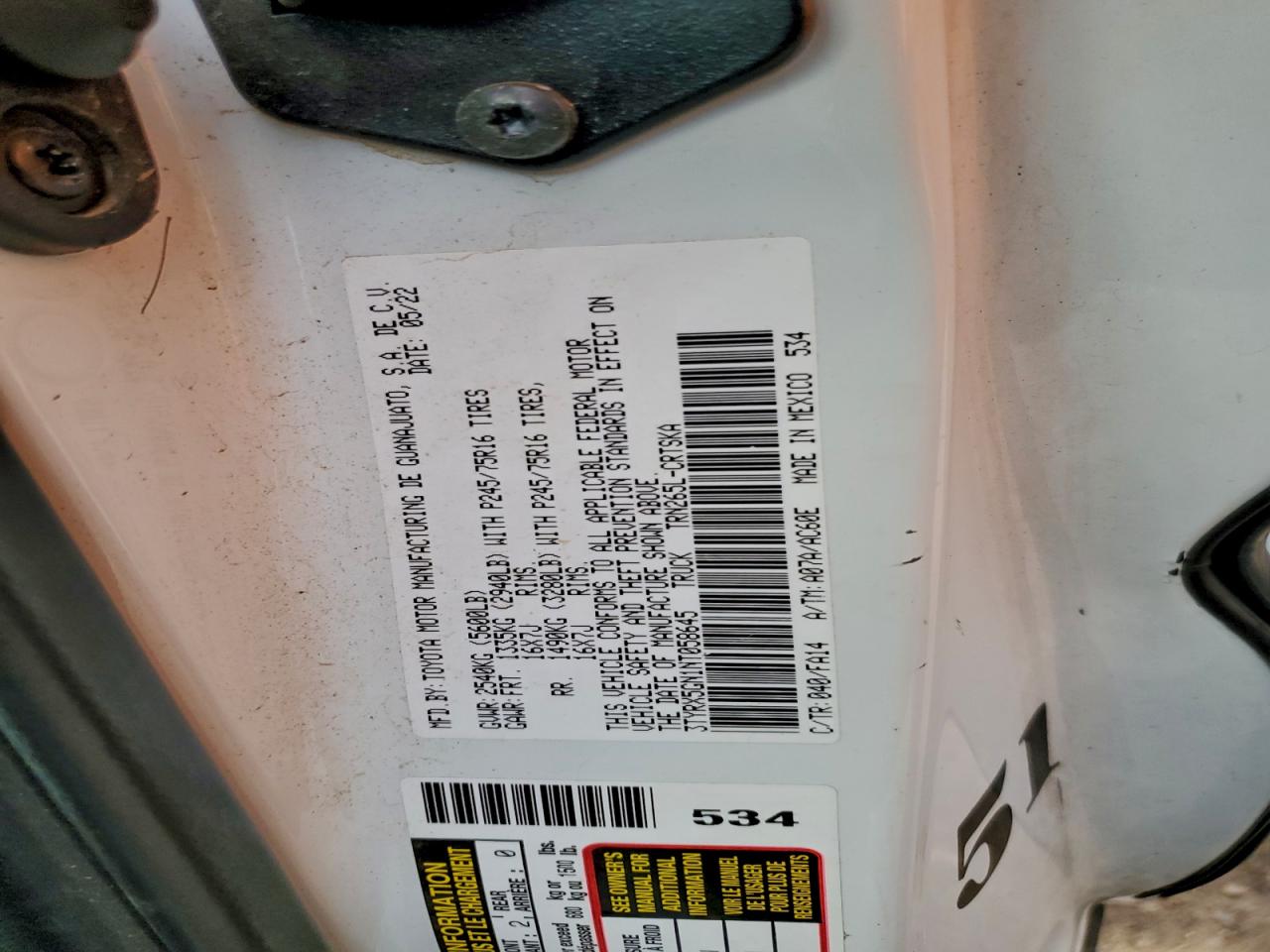 2022 TOYOTA TACOMA ACCESS CAB photo 12