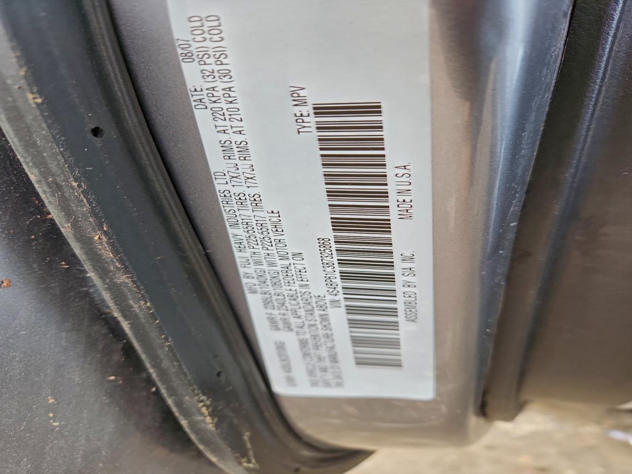 2008 SUBARU OUTBACK 2.5I photo 23