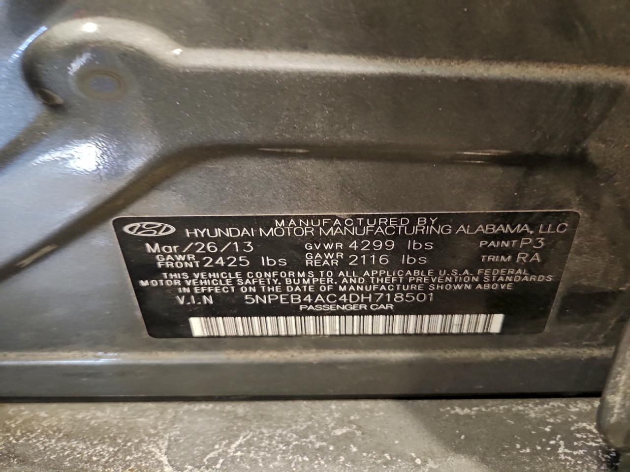 2013 HYUNDAI SONATA GLS photo 12