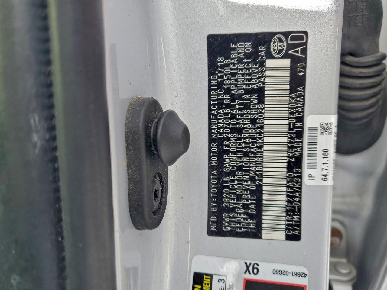2019 TOYOTA COROLLA L photo 25