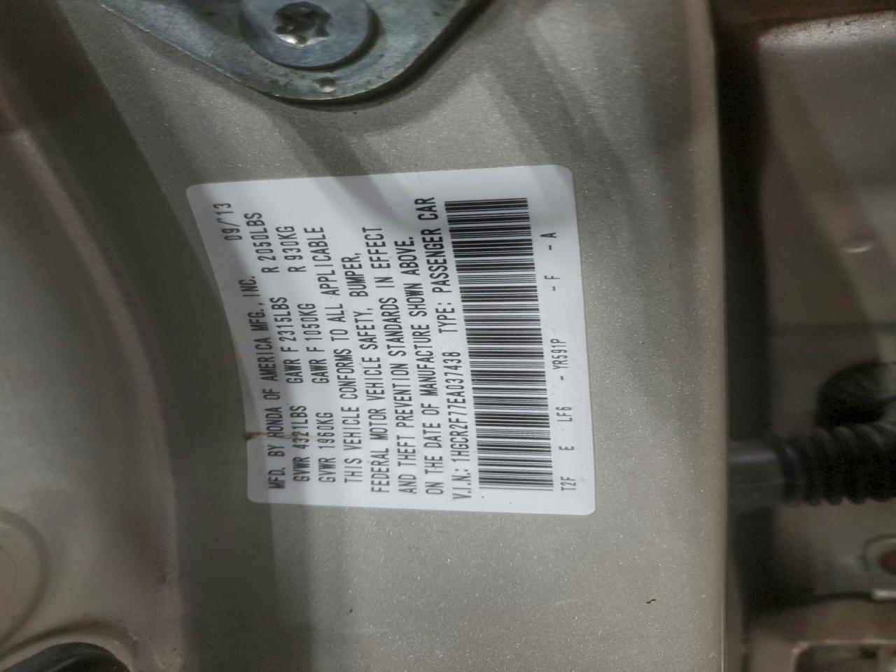 2014 HONDA ACCORD EX photo 13