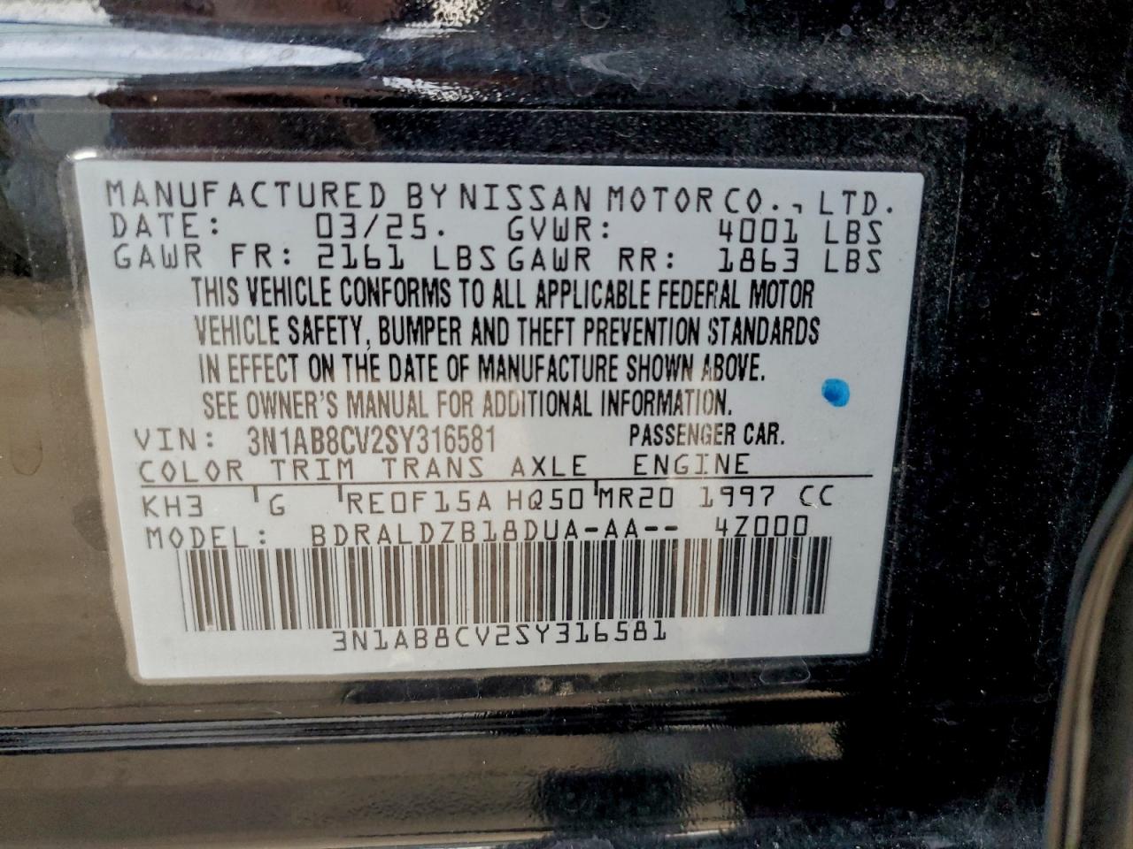 2025 NISSAN SENTRA SV photo 12